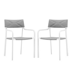 Aluminum Armchair Set Of 2 For Outdoor Lounge Spaces With Stackable Design