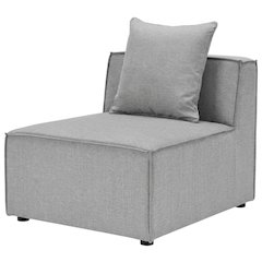 Outdoor Patio Upholstered Armless Sofa Chair With Cushioned Seat And Backrest