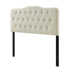 Upholstered Queen Fabric Headboard with Padded Design and Sturdy Construction