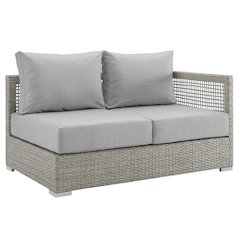 Outdoor Wicker Rattan Loveseat for Patio with Cushioned Comfort