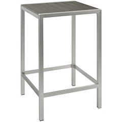 Aluminum Outdoor Bar Table With Square Top And Modern Design