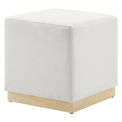 Velvet Upholstered Ottoman In Performance Fabric With Classic Design