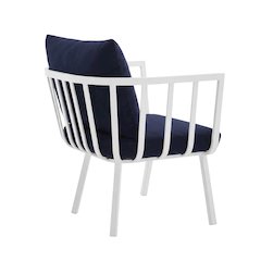 Aluminum Outdoor Lounge Chair With Armrests And Cushioned Seat