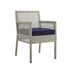 Outdoor Patio Rattan Armchair Set of 4 with Cushioned Seats for Lounge Dining