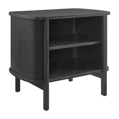 Nightstand with Open Storage in Black, for Bedroom Living Space