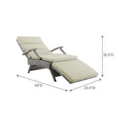 Outdoor Lounge Chair With Wicker Rattan Design And Armrest Support