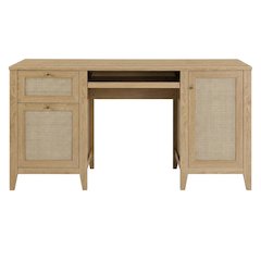 Black Office Desk with Spacious Work Surface and Modern Design