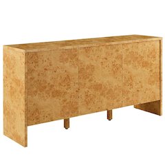 Burl Wood Sideboard with Spacious Storage and Elegant Finish
