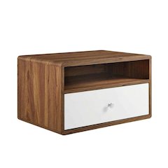 Wooden Wall Mount Nightstand with Sleek Design and Compact Size
