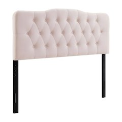 Diamond Tufted Velvet Queen Headboard with Performance Fabric and Plush Padding