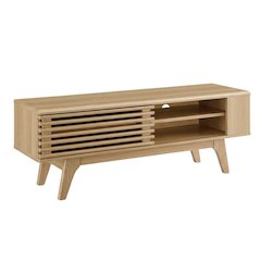 Wooden Brown TV Stand with 48-Inch Width and Sleek Design