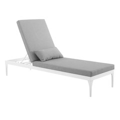 Outdoor Patio Chaise Lounge Chair With Cushioned Top For Relaxing