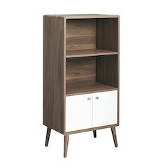 Wood Display Cabinet Bookshelf with Shelving Storage for Living Room