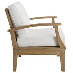 Teak Outdoor Patio Armchair With Cushions And Ergonomic Support