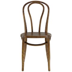Wood Dining Side Chair with Padded Backrest and Compact Design
