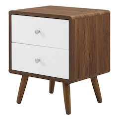 Nightstand with 2 Drawers and Compact Design