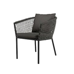 Outdoor Patio Dining Armchair With Cushioned Seat And Armrests