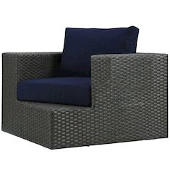 Outdoor Patio Armchair With Cushioned Seat And Armrest Support