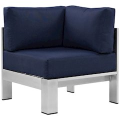 Aluminum Corner Sofa For Outdoor Patio With Cushioned Seating
