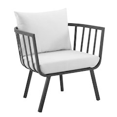 Aluminum Armchair Set of 2 for Outdoor Patio Lounge with Cushions