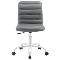 Vinyl Mid Back Office Chair with Armless Design and 18 lb Weight