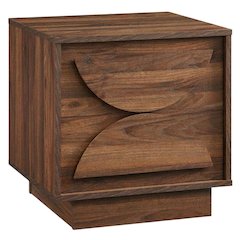 Brown Wood Nightstand with 2 Drawers, Modern Design for Bedroom Storage