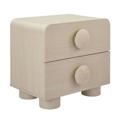 Gray 2-Drawer Nightstand with Modern Design and Solid Construction