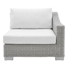 Outdoor Lounge Chair With Wicker Rattan Construction And Comfortable Armrest