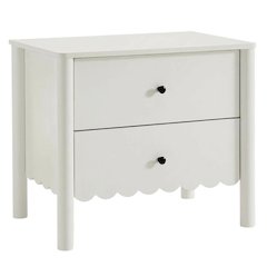 Bedside Nightstand with 2 Drawers in Elegant Finish