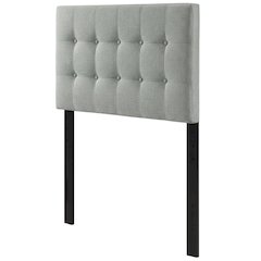 Upholstered Fabric Twin Headboard in Neutral Tone with Padded Design