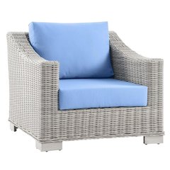 Outdoor Wicker Rattan Armchair For Patio Lounge Seating