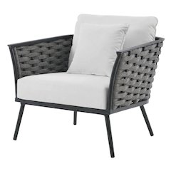 Outdoor Patio Aluminum Armchair For Lounge Comfort