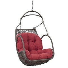 Outdoor Patio Swing Chair Without Stand In Gray With Cushions