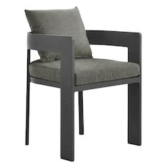 Aluminum Outdoor Patio Dining Chair With Cushioned Seat And Stylish Design