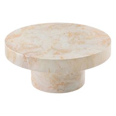 Round Concrete Outdoor Coffee Table With Weather-Resistant Design