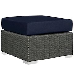Stylish Outdoor Ottoman with Durable Fabric and Comfortable Design