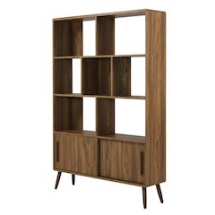 Bookcase with Sliding Doors in Modern Design for Living and Office Space