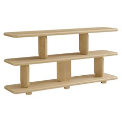 Wooden 2-Tier Bookshelf in Natural Finish with Sturdy Shelving