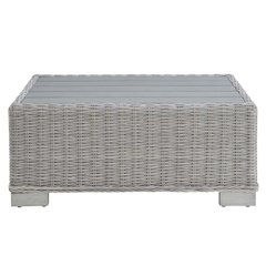 Outdoor Wicker Rattan Coffee Table, Weather-Resistant Finish For Patio Lounge