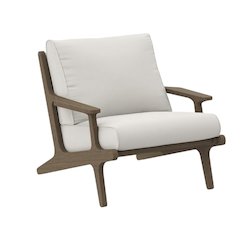Teak Wood Outdoor Armchair For Patio, Rustic Style, Comfortable Seating