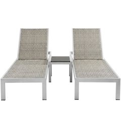 Aluminum 3-Piece Outdoor Patio Set With Durable Frame And Stack-Free Design