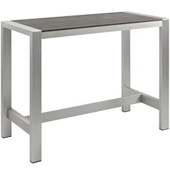 Aluminum Rectangle Outdoor Bar Table With Sturdy Base, Weather-Resistant Finish