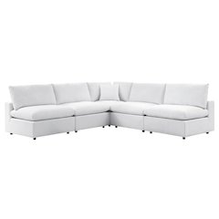 Modern outdoor sectional sofa set with cushions, 5-piece patio furniture