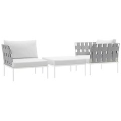 Outdoor Patio Aluminum Sectional Sofa Set With 3 Pieces