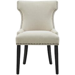 Fabric dining chair with armrests and comfortable backrest for dining rooms