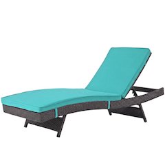 Outdoor Patio Chaise With Cushion For Lounge Comfort