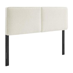 Boucle Fabric Queen Headboard in Neutral Tone, Plush Upholstery, Sturdy Frame