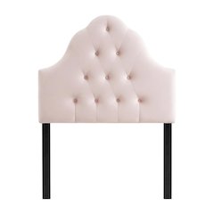 Diamond Tufted Velvet Twin Headboard with Performance Fabric and Elegant Design