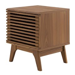 Wood Vinyl Record Display Stand in Brown, Compact Design, Durable Construction