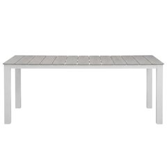 Rustic Grey Outdoor Patio Dining Table With Durable Construction